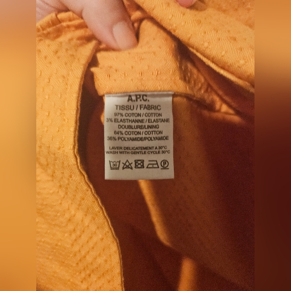 A.P.C. Gold Yellow shift dress NWT Sze Medium - Picture 3 of 5